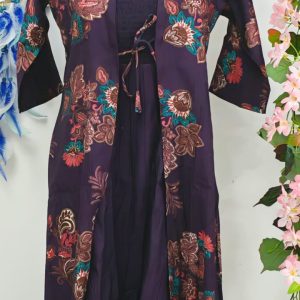 Elegant 3-Piece Deep Purple Floral Fusion Set