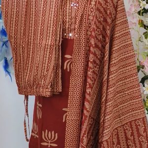 3-Piece Cotton & Linen Floral Print Kurta Set